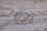 Very sparkly and fiery Opal and cubic zirconia set ring, solid sterling silver ring further rhodium plated for that platinum look