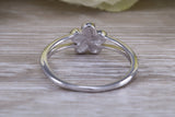 Opal daisy flower ring, solid sterling silver ring further rhodium plated for that platinum look