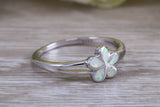 Opal daisy flower ring, solid sterling silver ring further rhodium plated for that platinum look