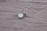 Sterling Silver Opal Solitaire Necklace