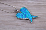 Silver Opal set Angel Wings Necklace