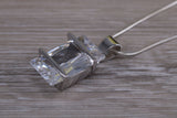 Large C Z set Sterling Silver Necklace