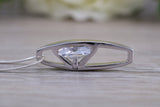 Large C Z set Sterling Silver Necklace