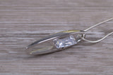 Large C Z set Sterling Silver Necklace