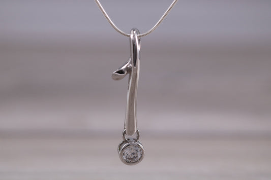 Sterling Silver Solitaire Necklace