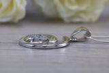 Dressy Swirl C Z set Sterling Silver Necklace