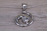 Dressy Swirl C Z set Sterling Silver Necklace