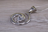 Dressy Swirl C Z set Sterling Silver Necklace