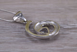Dressy Swirl C Z set Sterling Silver Necklace