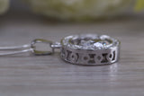 Dressy C Z set Sterling Silver Necklace