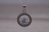 Dressy C Z set Sterling Silver Necklace