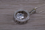 Dressy C Z set Sterling Silver Necklace