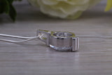 Sterling Silver C Z set Solitaire Necklace
