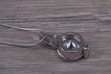 Sterling Silver C Z set Solitaire Necklace