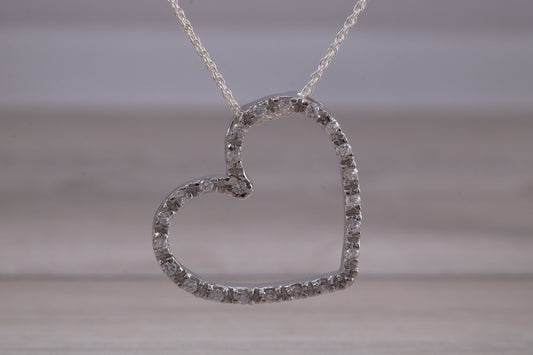 Silver Large Love Heart Necklace