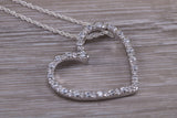 Silver Large Love Heart Necklace