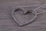 Silver Large Love Heart Necklace