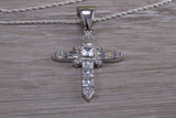 Sterling Silver C Z set Cross Necklace