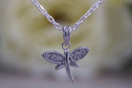 Sterling Silver Dragon Fly Necklace