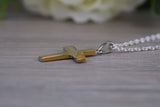 Sterling Silver Two Tone Cross Necklace