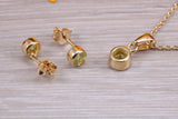 Sterling Silver Real Peridot Earrings and Matching Necklace
