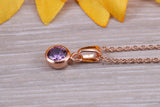 Sterling Silver Real Amethyst Earrings and Matching Necklace