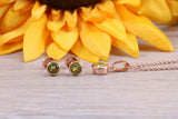 Sterling Silver Real Peridot Earrings and Matching Necklace