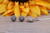 Daisy Flower Stud Earrings with Matching Necklace