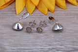 Sterling Silver Two in One Grey Opal Stud Earrings or Dropper Earrings