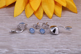 Sterling Silver Two in One Cyclamen Opal Stud Earrings Or Dropper Earrings
