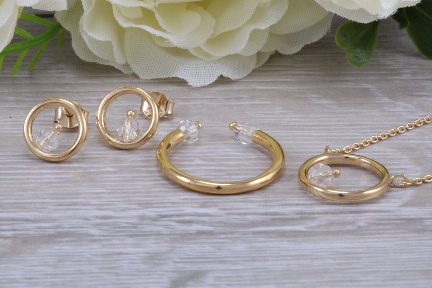 Sterling Silver Matching Ring , Earrings and Necklace