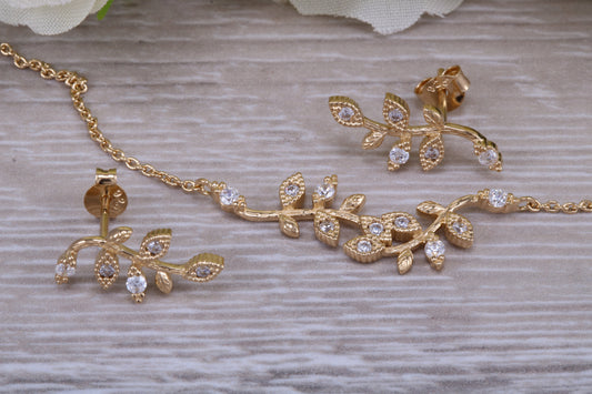 Sterling Silver Matching stud Earrings and Necklace