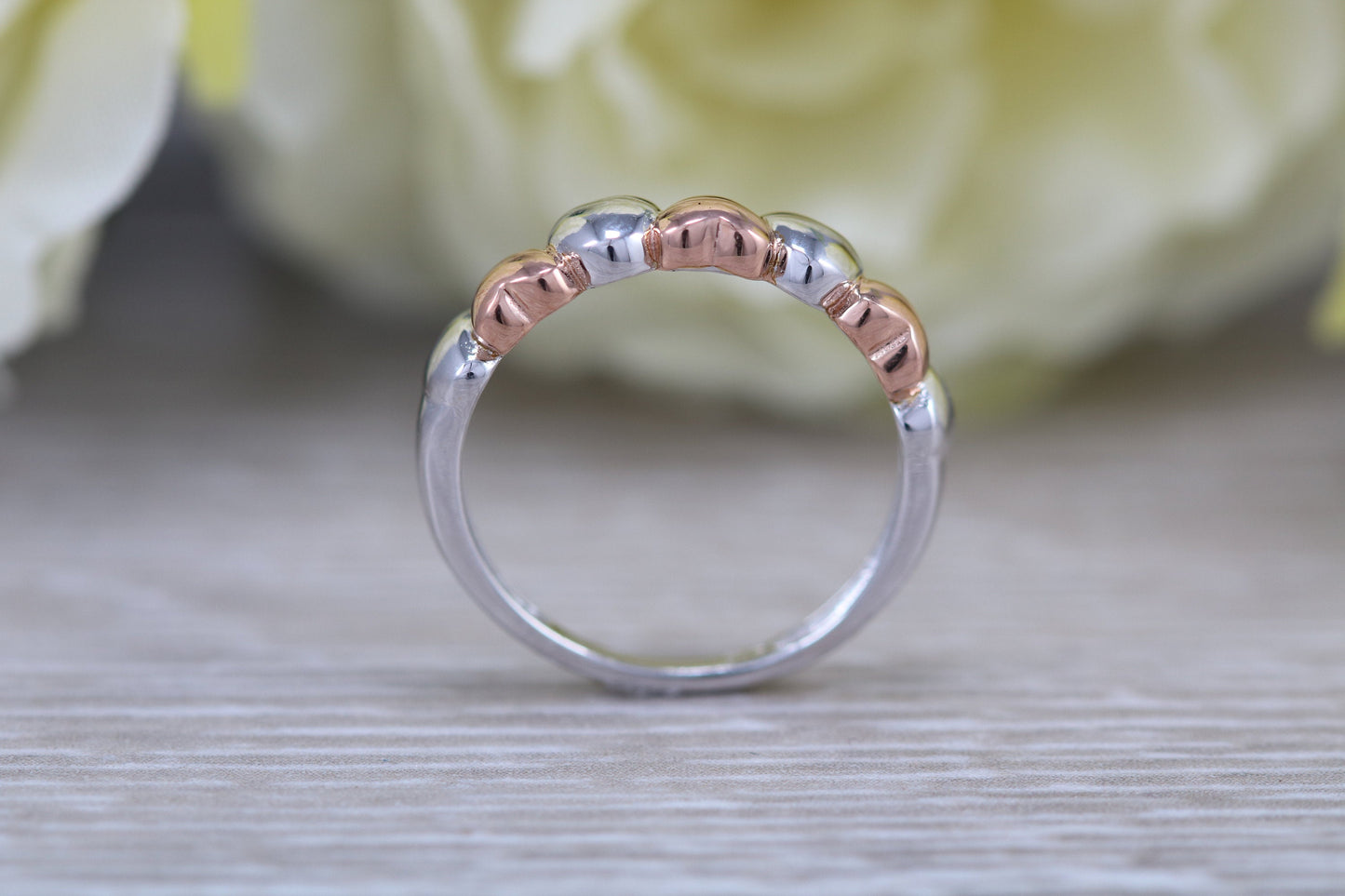 Love Hearts ring solid sterling silver with two tone 18ct gold plating. Perfect gift for any occasion