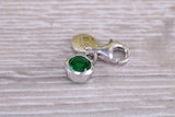 Sterling Silver May Emerald Birthstone Charm