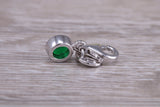 Sterling Silver May Emerald Birthstone Charm