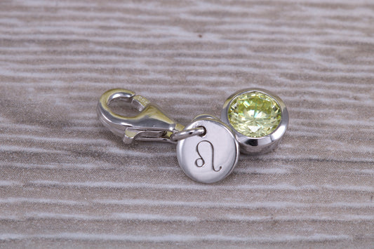 Sterling Silver August Peridot Birthstone Charm