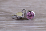 Sterling Silver October Pink Rose Birthstone Charm