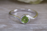 Sterling Silver August Real Peridot Birthstone Ring
