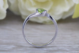 Sterling Silver August Real Peridot Birthstone Ring