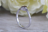 Sterling Silver January Real Garnet Birthstone Ring