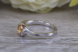 Sterling Silver November Real Citrine Birthstone Ring
