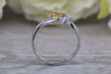 Sterling Silver November Real Citrine Birthstone Ring