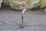 Sterling Silver November Real Citrine Birthstone Ring