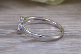 Opal daisy flower ring, solid sterling silver ring further rhodium plated for that platinum look