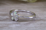 Opal daisy flower ring, solid sterling silver ring further rhodium plated for that platinum look