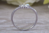 Opal daisy flower ring, solid sterling silver ring further rhodium plated for that platinum look