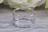 Opal dress ring, solid sterling silver ring further rhodium plated for that platinum look