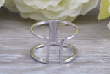 Opal dress ring, solid sterling silver ring further rhodium plated for that platinum look