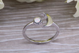 Opal ring, solid sterling silver ring further rhodium plated for that platinum look