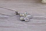 Silver Daisy Flower Opal Necklace